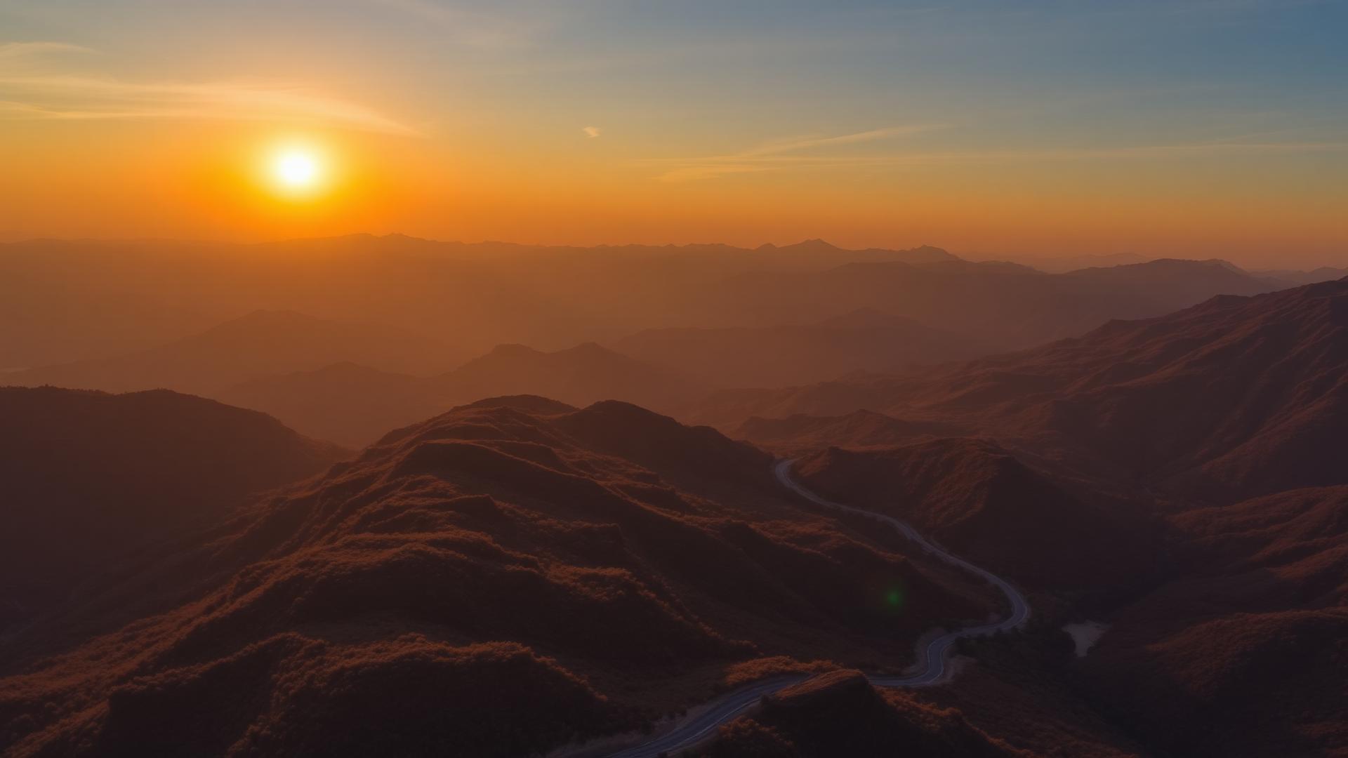 Pôr do sol nas montanhas de Minas Gerais